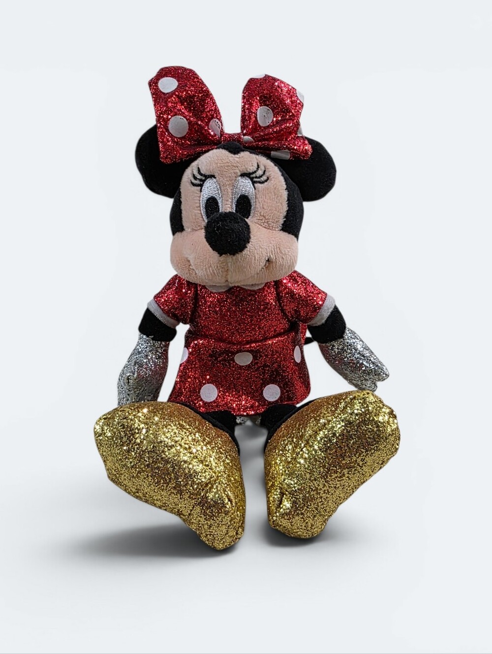Ty Disney Sparkle Minnie Mouse Plush 7" Red Glitter Dress